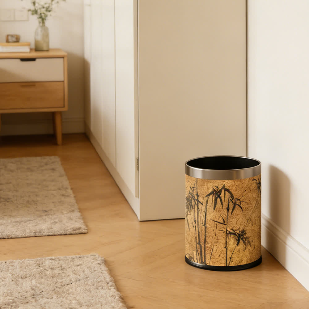Poubelle avec motif bambou