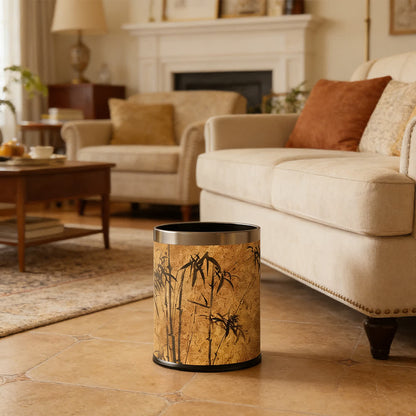 Poubelle avec motif bambou