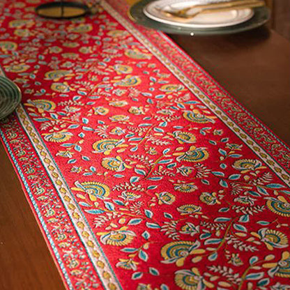Jacquard table runner with branches