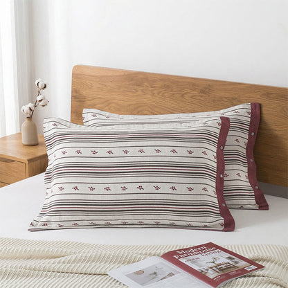 Striped gauze pillowcases, 2 pcs.