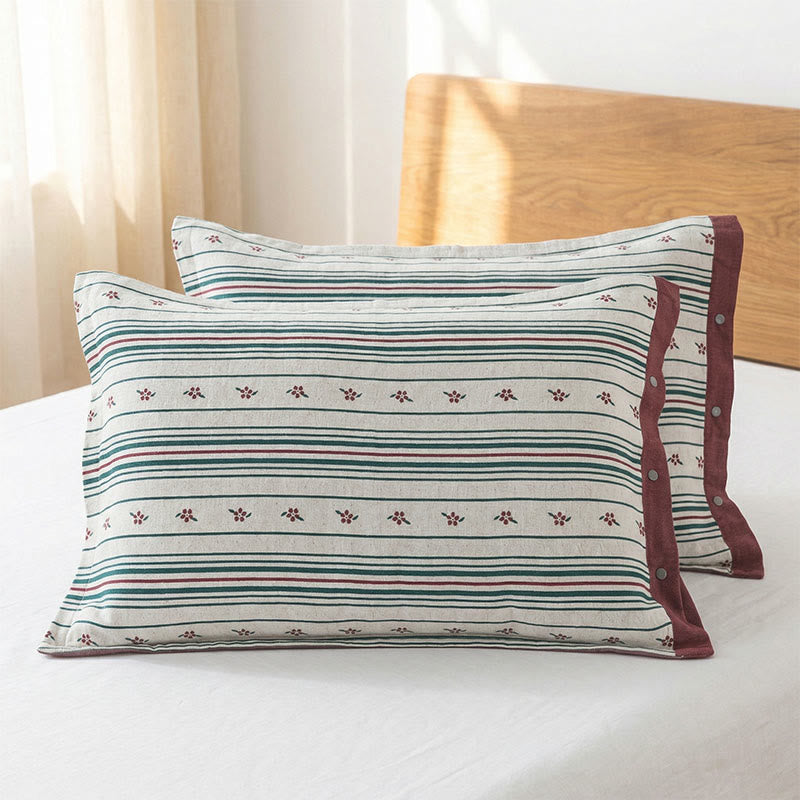 Striped gauze pillowcases, 2 pcs.