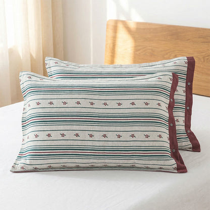 Striped gauze pillowcases, 2 pcs.