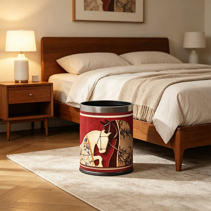 Poubelle avec motif de chevaux