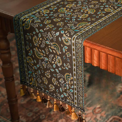 Jacquard table runner with branches