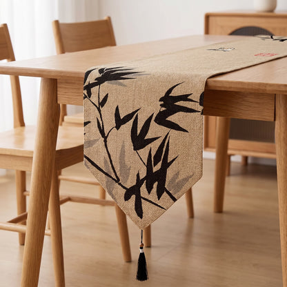 Bamboo-patterned table runner
