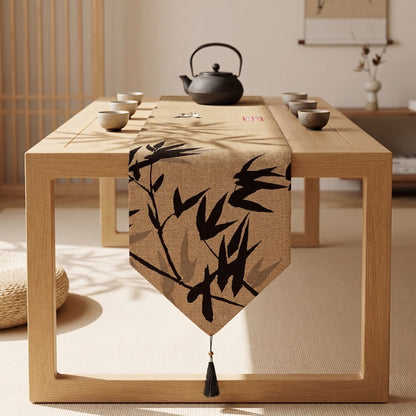 Bamboo-patterned table runner