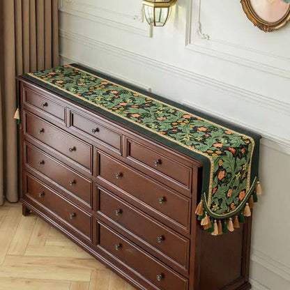 Floral jacquard table runner