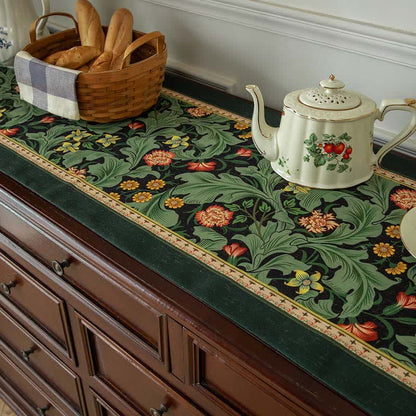 Floral jacquard table runner
