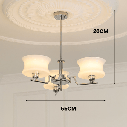 Żyrandol vintage LED E26/E27 złoty metalowo-szklany do salonu i jadalni
