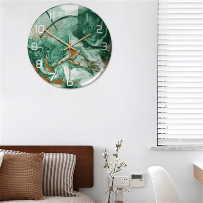 Marble-patterned wall clock