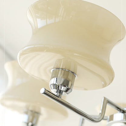 Żyrandol vintage LED E26/E27 złoty metalowo-szklany do salonu i jadalni