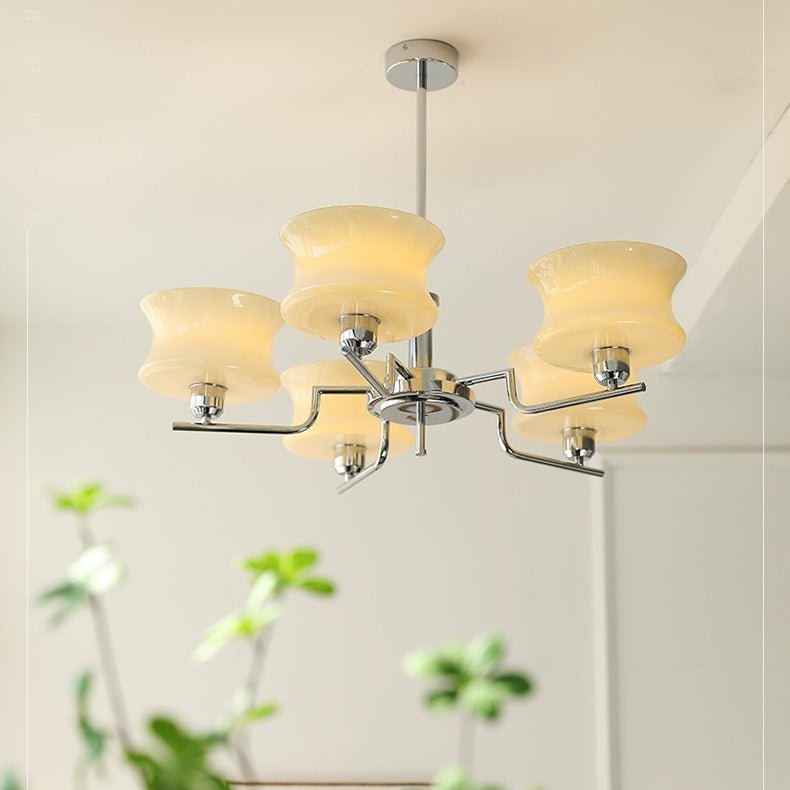 Żyrandol vintage LED E26/E27 złoty metalowo-szklany do salonu i jadalni