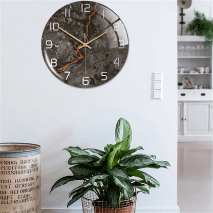 Marble-patterned wall clock