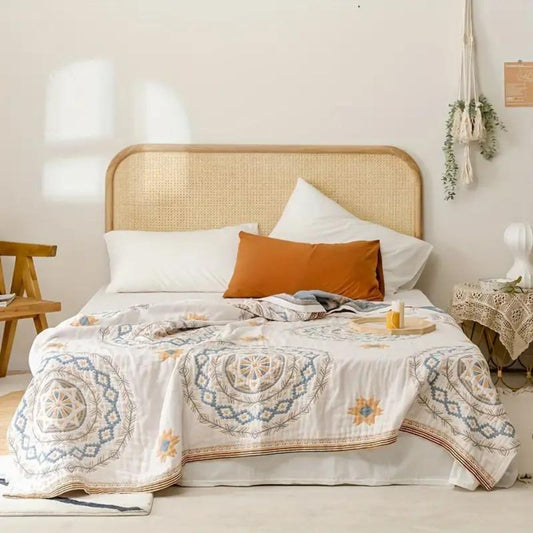 Plaid en coton avec mandala