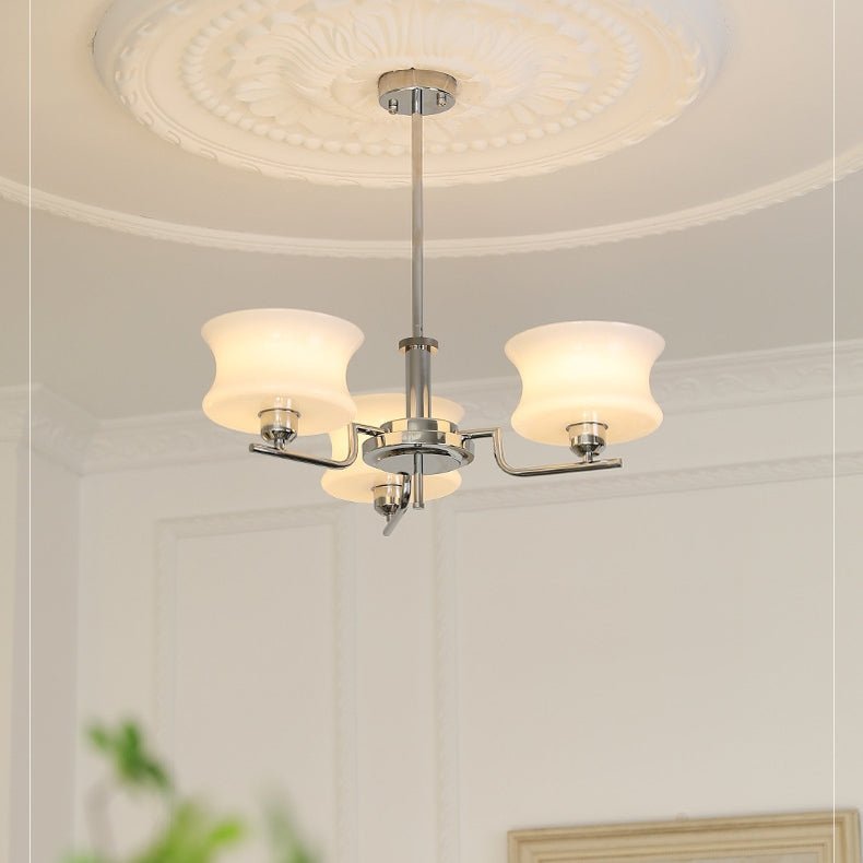 Żyrandol vintage LED E26/E27 złoty metalowo-szklany do salonu i jadalni