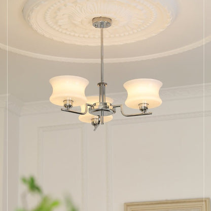 Żyrandol vintage LED E26/E27 złoty metalowo-szklany do salonu i jadalni