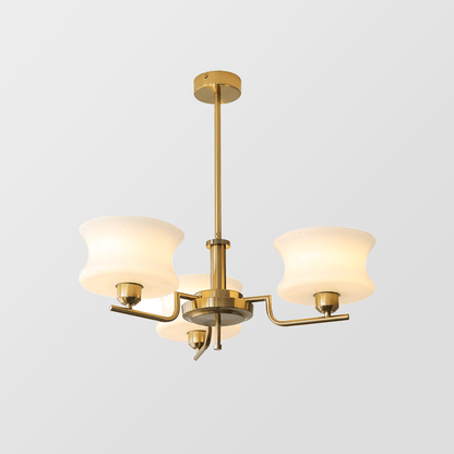 Żyrandol vintage LED E26/E27 złoty metalowo-szklany do salonu i jadalni