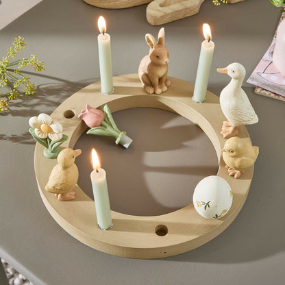 Couronne de bougie au motif forestier