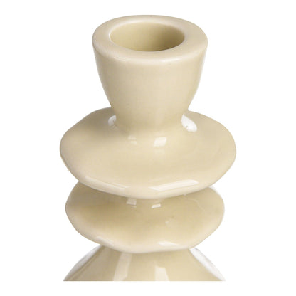 Fluted ceramic candle holders (2 pcs.)