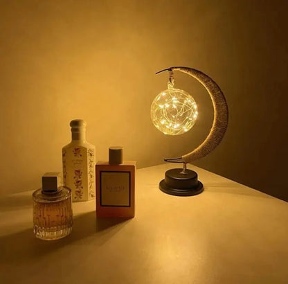 Lampa stołowa LED w kształcie księżyca z ciepłym światłem na baterie
