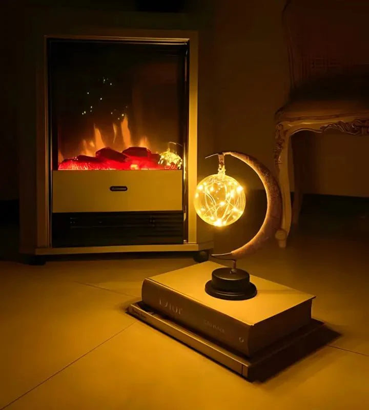 Lampa stołowa LED w kształcie księżyca z ciepłym światłem na baterie