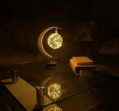 Lampa stołowa LED w kształcie księżyca z ciepłym światłem na baterie