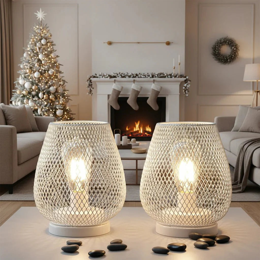 Metalowa Lampa Stołowa z Żarówką LED w Stylu Edison i Zasilaniem Bateryjnym