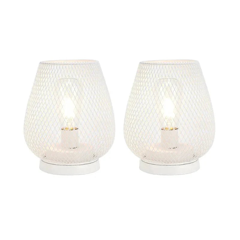 Metalowa Lampa Stołowa z Żarówką LED w Stylu Edison i Zasilaniem Bateryjnym