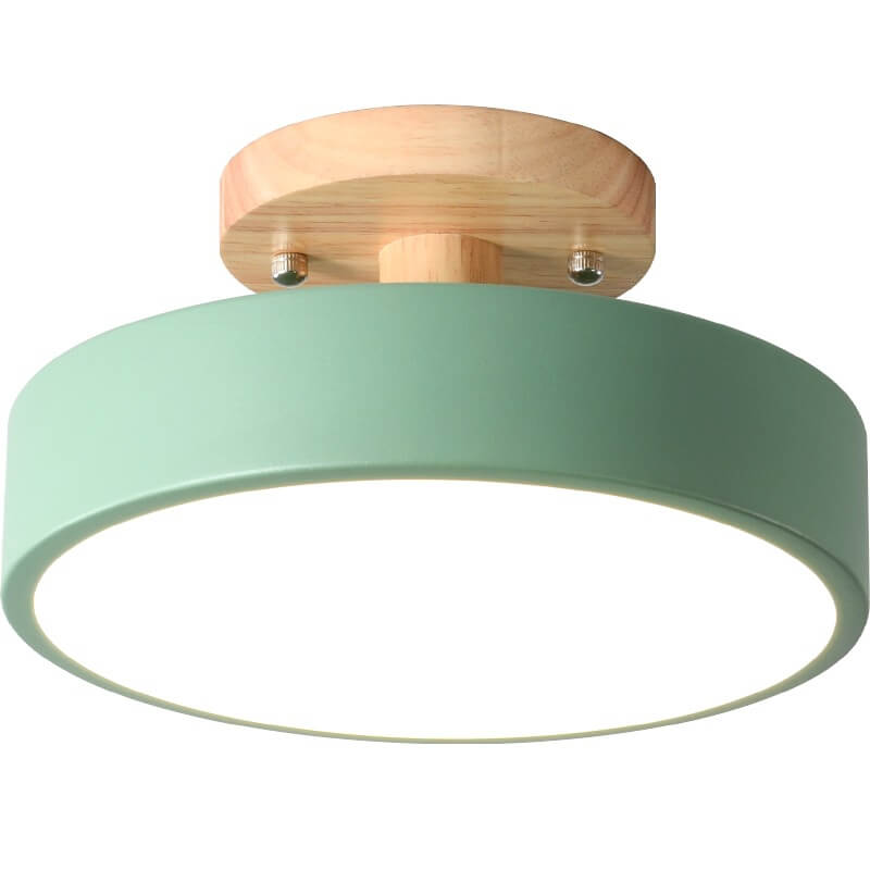 Lampa sufitowa LED z drewnianym mocowaniem