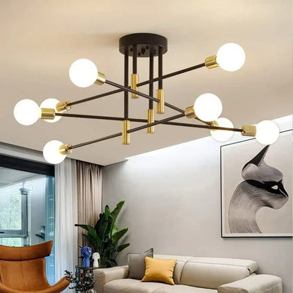 Żyrandol sufitowy E27 z metalową konstrukcją do oświetlenia wnętrz