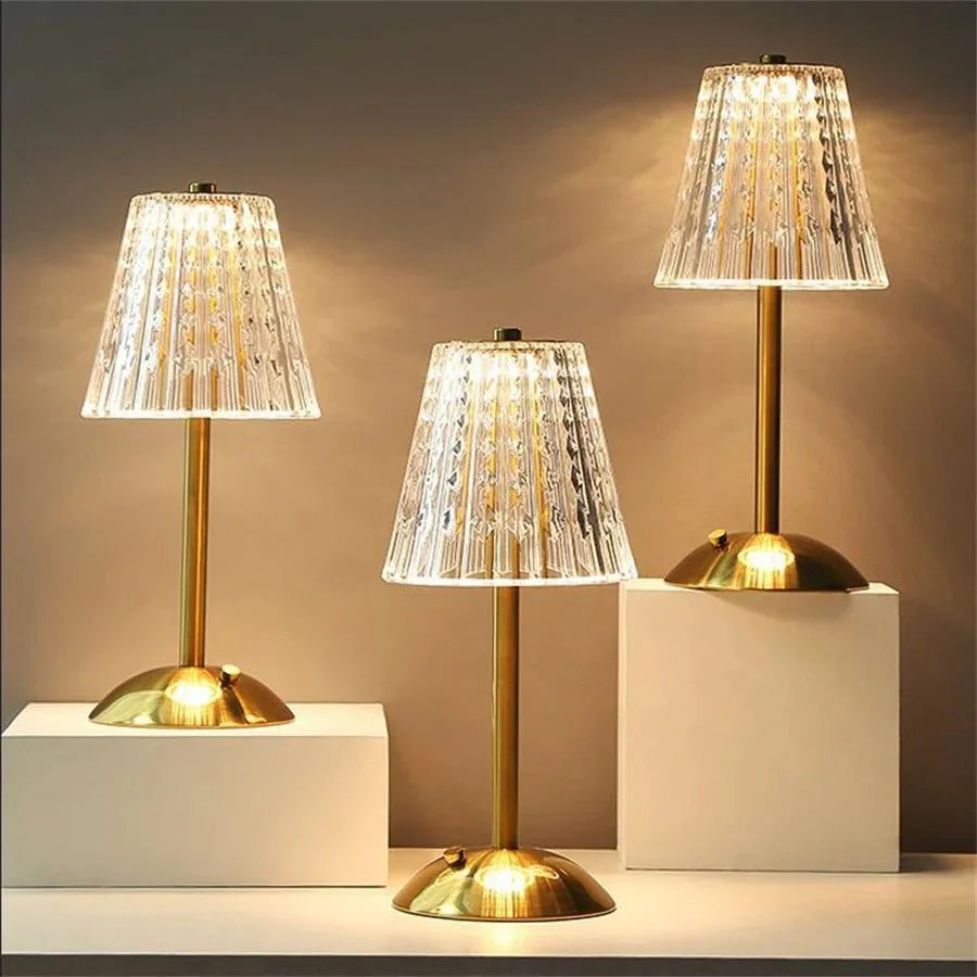 Lampa stołowa LED bezprzewodowa z dotykowym sterowaniem i regulacją jasności oraz 3 barwami światła