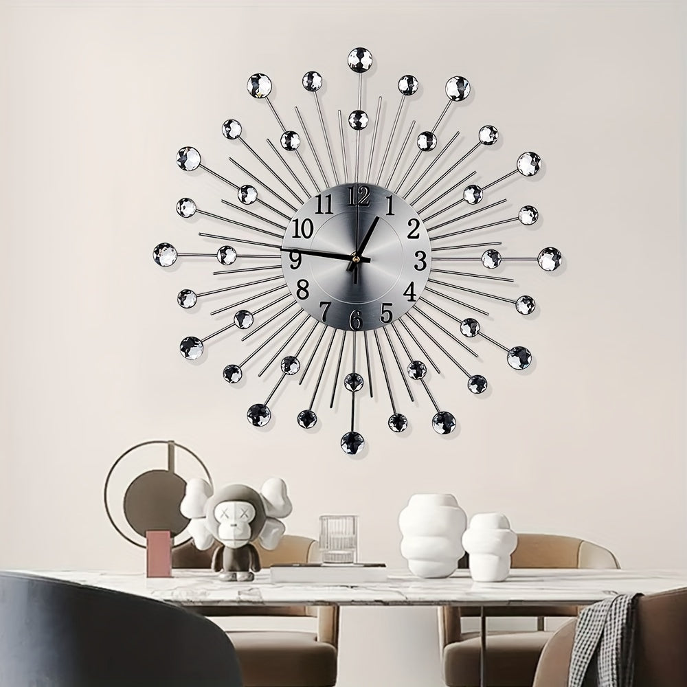 Wall clock with crystal details