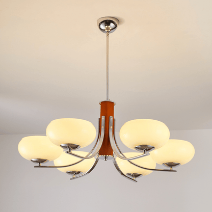 Żyrandol Bauhaus E27 3–6 punktowy LED metalowo-szklany do salonu