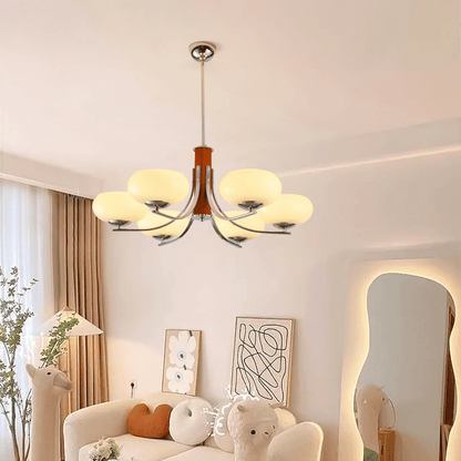 Żyrandol Bauhaus E27 3–6 punktowy LED metalowo-szklany do salonu