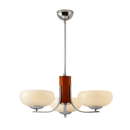 Żyrandol Bauhaus E27 3–6 punktowy LED metalowo-szklany do salonu