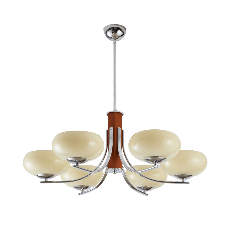 Żyrandol Bauhaus E27 3–6 punktowy LED metalowo-szklany do salonu