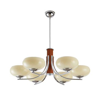 Żyrandol Bauhaus E27 3–6 punktowy LED metalowo-szklany do salonu