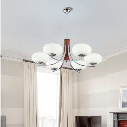 Żyrandol Bauhaus E27 3–6 punktowy LED metalowo-szklany do salonu