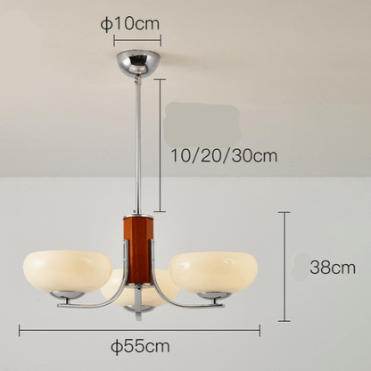 Żyrandol Bauhaus E27 3–6 punktowy LED metalowo-szklany do salonu