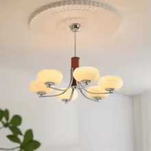 Żyrandol Bauhaus E27 3–6 punktowy LED metalowo-szklany do salonu