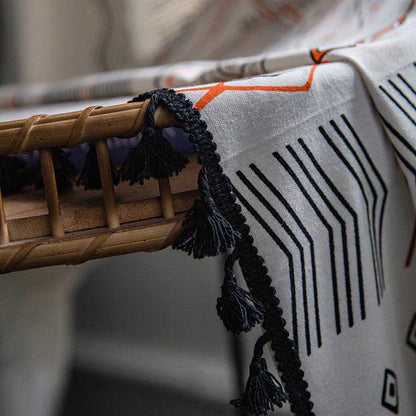 Zasłona boho półzaciemniająca z chwostami