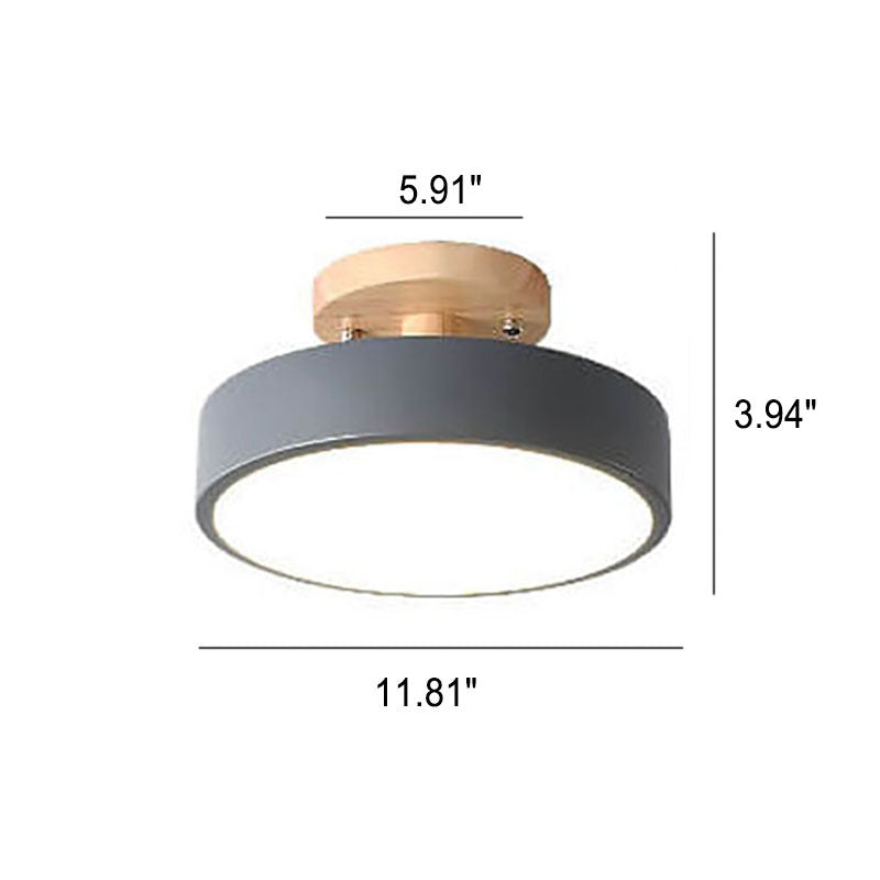 Lampa sufitowa LED z drewnianym mocowaniem