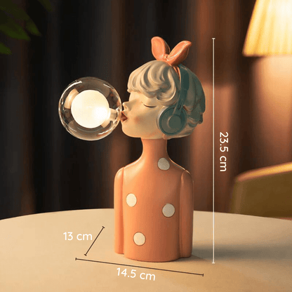 Lampa stołowa z kompozytu z kloszem tekstylnym i zasilaniem USB 110–240V