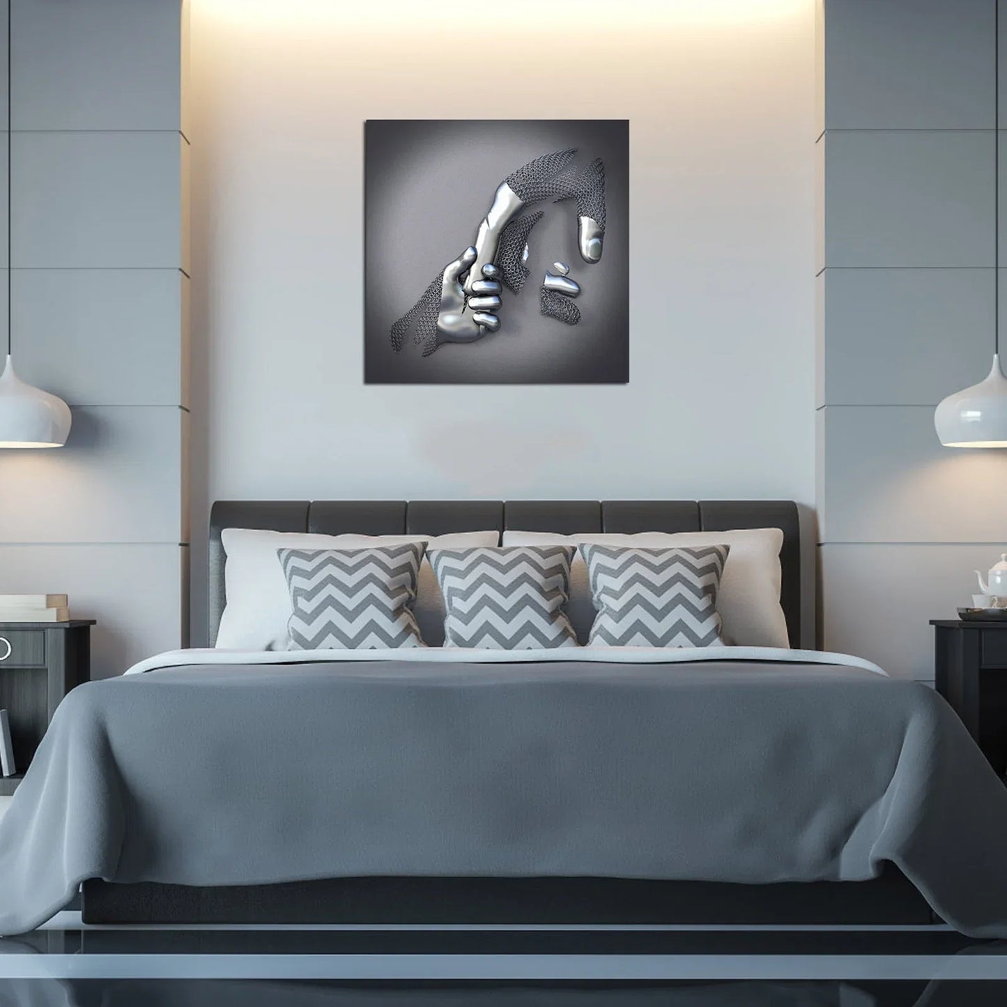 3D hands canvas print