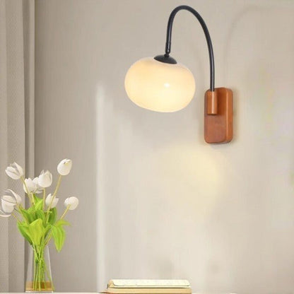 Lampa ścienna z kloszem szklanym E27 z regulowanym kątem światła do wnętrz
