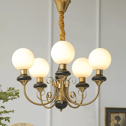 Żyrandol szklany E27 z regulowaną długością zawieszenia do salonu