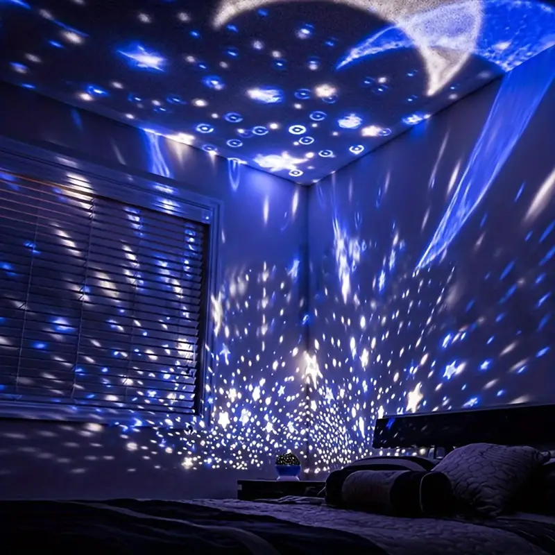 Lampka projektor gwiazd LED USB do pokoju dziecięcego z efektami świetlnymi