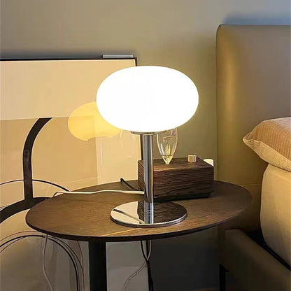 Lampa stołowa LED bezprzewodowa z regulacją jasności i okrągłym kloszem