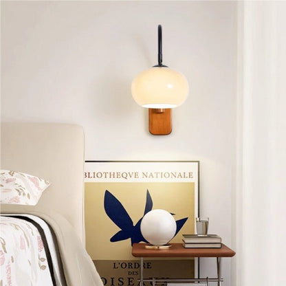 Lampa ścienna z kloszem szklanym E27 z regulowanym kątem światła do wnętrz
