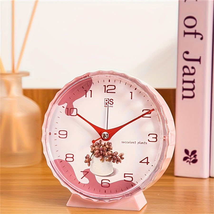 Alarm clock with a floral motif